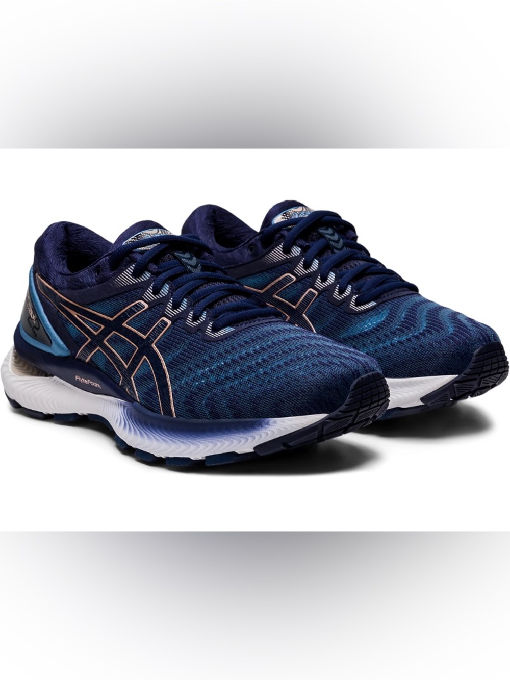 NIB ASICS Women’s Gel-Nimbus 22 - Grey Floss/Peacoat, size 7.5D Wide